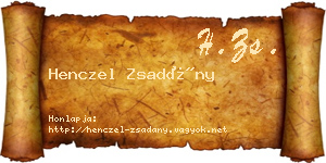 Henczel Zsadány névjegykártya